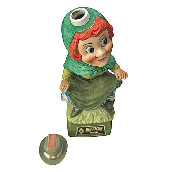 1974 HOFFMAN DISTILLING MRS. LUCKY Ceramic Musical Leprechaun Decanter Vintage - Picture 5 of 7
